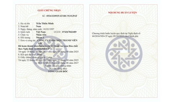 Thẻ an toàn lao động